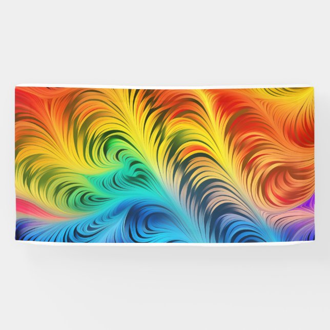 Swirling Rainbow Banner (Horizontal)