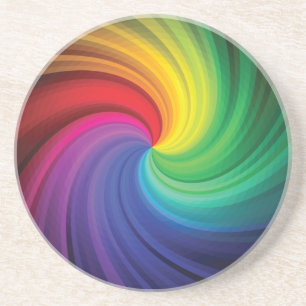 Swirling Rainbow of Colours Coaster