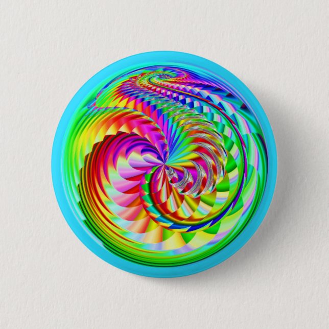 Swirling rainbows (you may add words) 2 inch round button (Front)