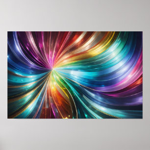 Swirling Ribbons of Vibrant Colours Poster