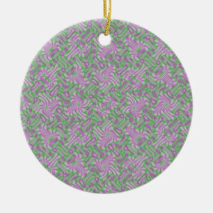 Swirling Rosettes Ceramic Ornament