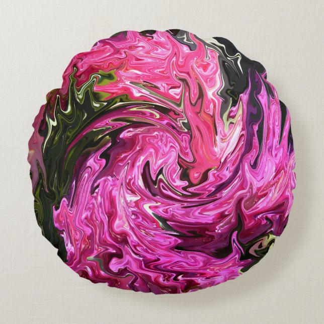 Swirling.... Round Pillow (Front)