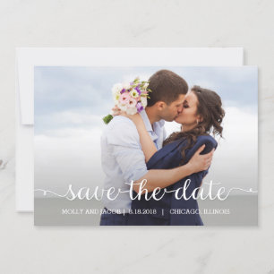 Swirling Script Wedding Save The Date Card