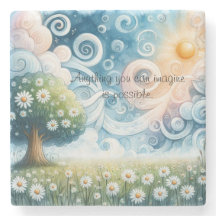 Swirling Skies / Daisies & Quote