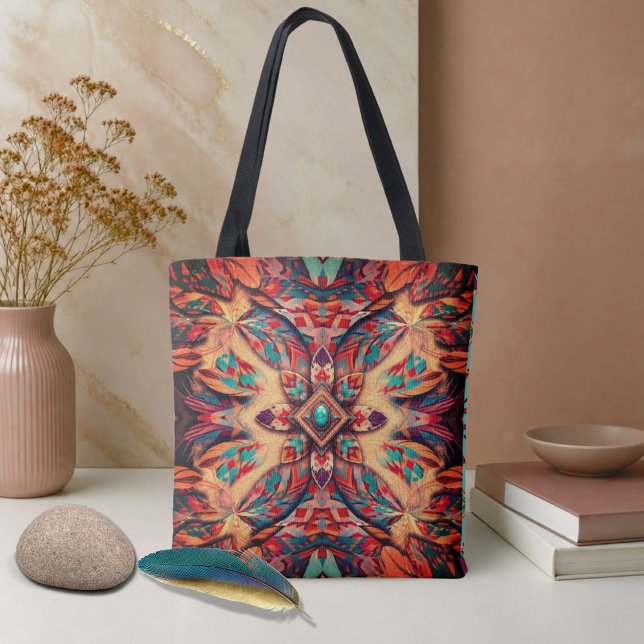 Swirling Southwest Feathers Tote Bag (Creator Uploaded)