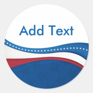 Swirling Stripes and Stars Patriotic Classic Round Sticker