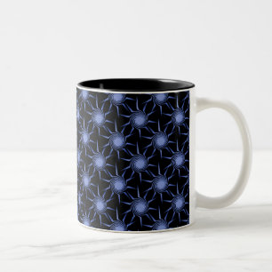 Swirling Suns Mug, Light Blue Two-Tone Coffee Mug