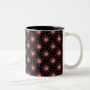 Swirling Suns Mug, Light Mauve Two-Tone Coffee Mug