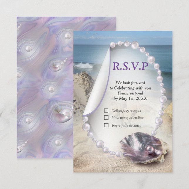 Swirling symphony with the mother of pearls RSVP card (Front/Back)