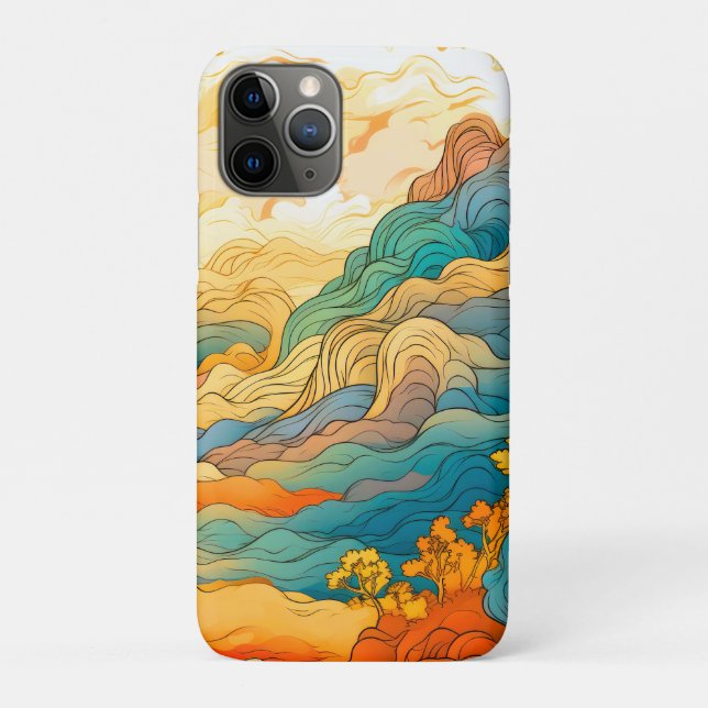 Swirling Trees, Clouds and River Case-Mate iPhone Case (Back)