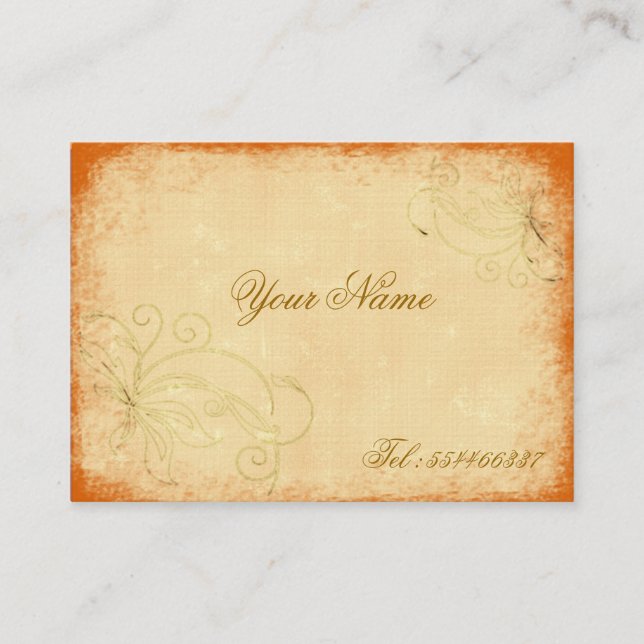 swirling vintage floral business card (Front)