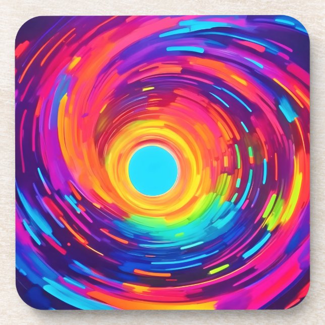 Swirling Vortex Abstract Art Coaster (Front)