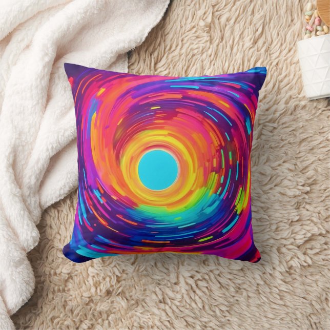 Swirling Vortex Abstract Art Throw Pillow (Blanket)
