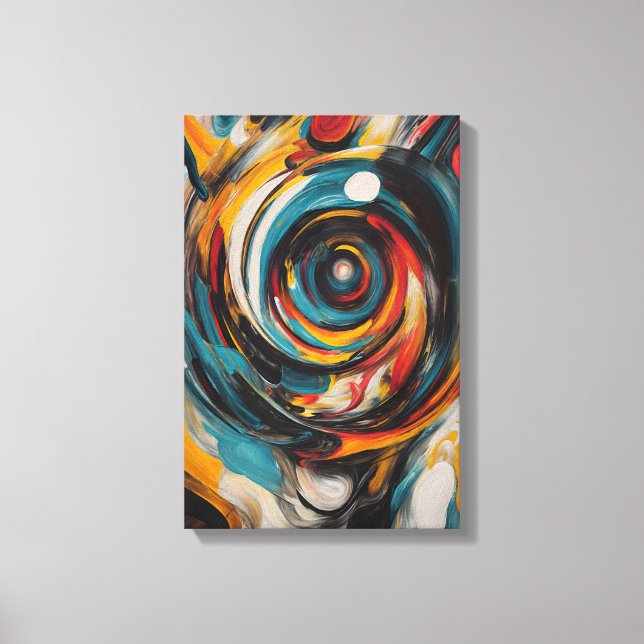 Swirling Vortex Abstract Expressionism Modern Art Canvas Print (Front)
