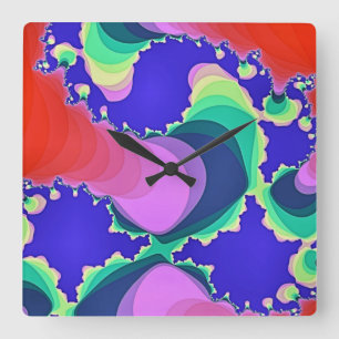 SWIRLING WATER SQUARE WALL CLOCK