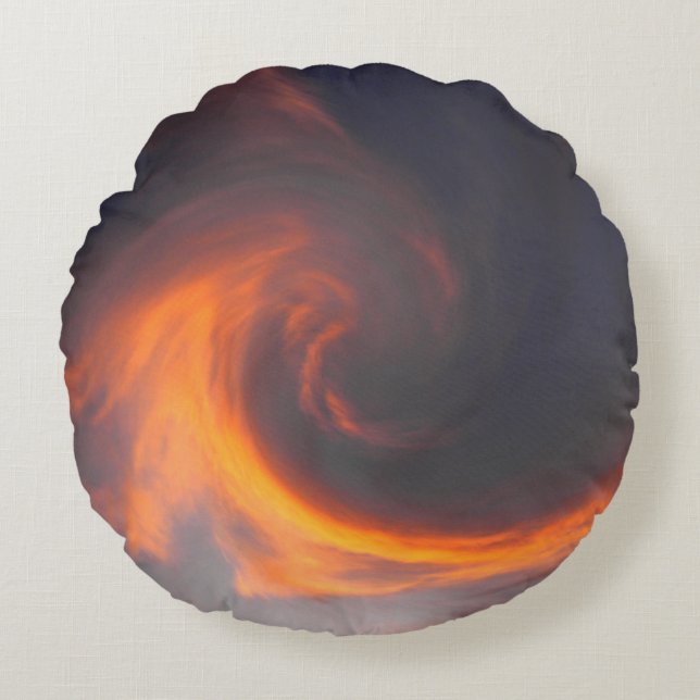 Swirling wave...... round pillow (Front)