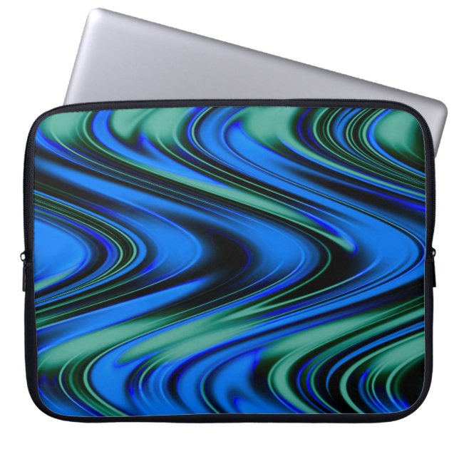 Swirling waves... laptop sleeve (Front)