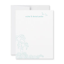 Swirling Waves Thank You Card - Robin's Egg Blue