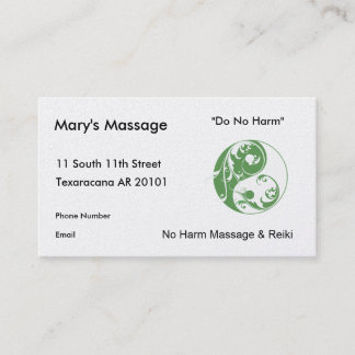Swirling Yinyang Symbol (green) Appointment Card