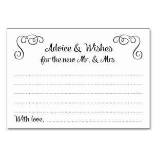 Swirls Advice and Wishes Wedding Cards