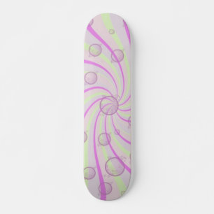 Swirls and Bubbles Pink Skateboard
