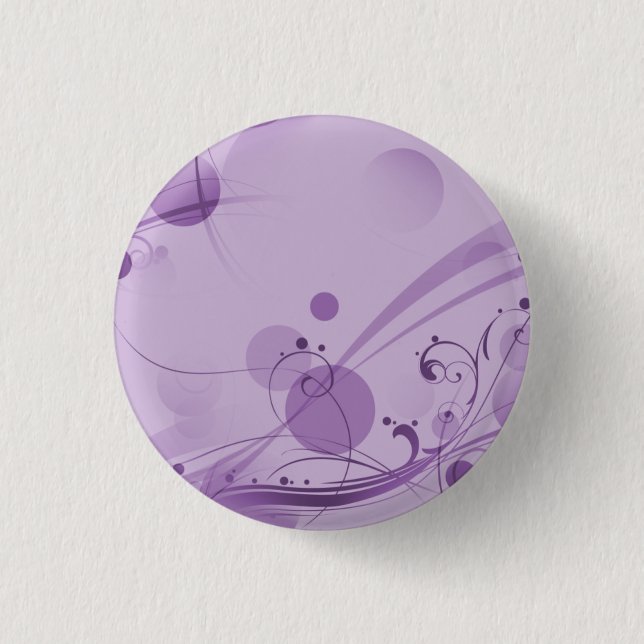 SWIRLS AND CIRCLE DOTS LIGHT PURPLE 1 INCH ROUND BUTTON (Front)