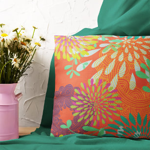 Swirls and Circles Pattern Throw Pillow