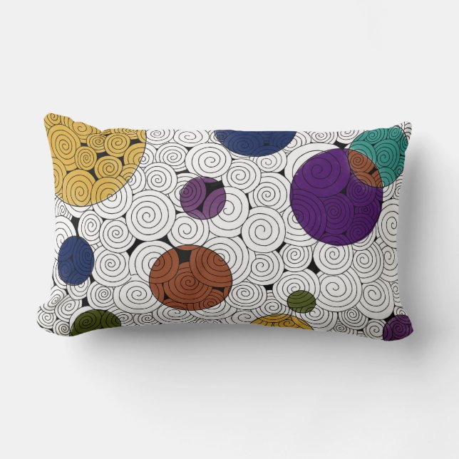 Swirls and Circles Throw Pillow  (Front)