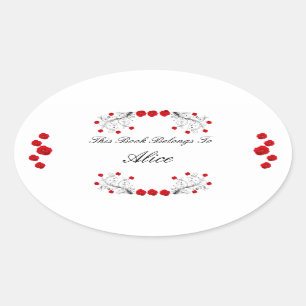 Swirls and Roses Oval Sticker