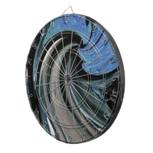 Swirls Black Blue Swirl Design Dartboard