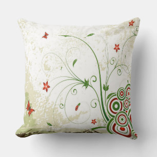 Swirls, Butterflies and Spheres Throw Pillow