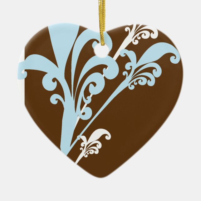 Swirls Ceramic Ornament (Front)