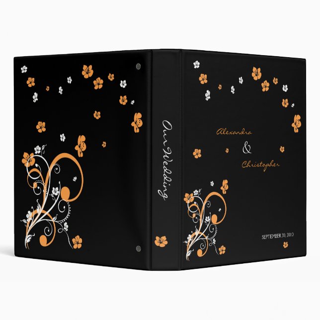 Swirls & Flowers Elegant Wedding Planner Album Binder (Background)