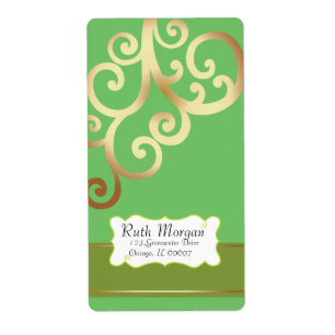 Swirls - Green  Address labels