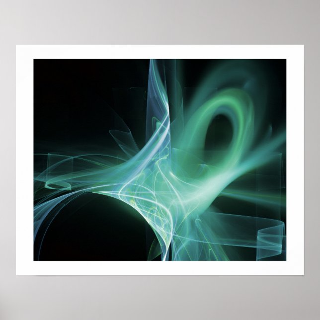 SWIRLS IN BLUE ,GREEN, TEAL POSTER (Front)