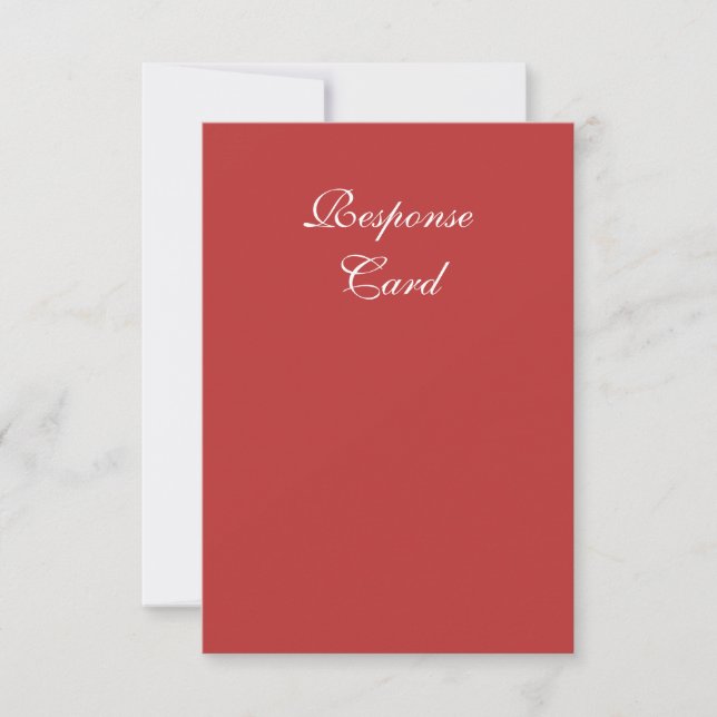 Swirls in Candy Red RSVP Card (Front)