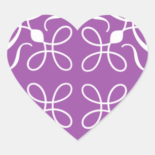 Swirls in Purple Heart Sticker