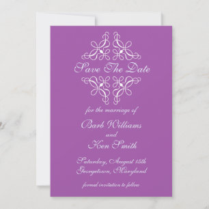 Swirls in Purple Save The Date