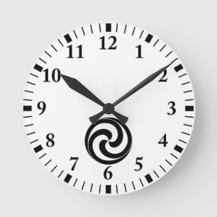 Swirls in shape of ball round clock