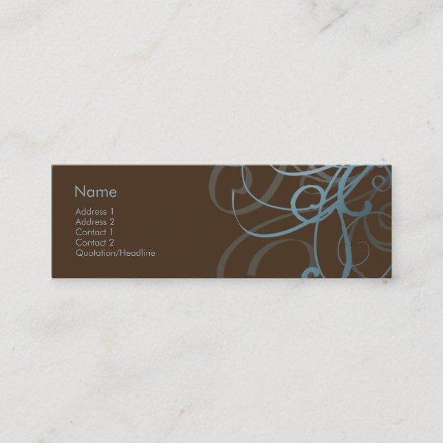 Swirls No. 0010 Mini Business Card (Front)