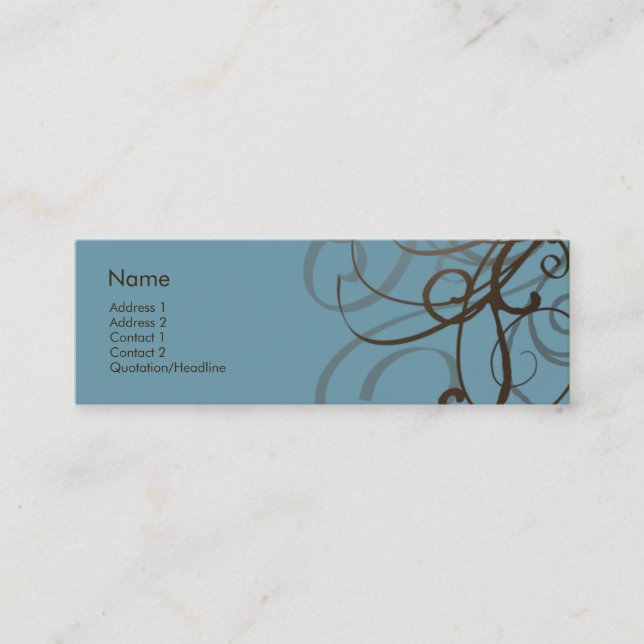 Swirls No. 0014 Mini Business Card (Front)