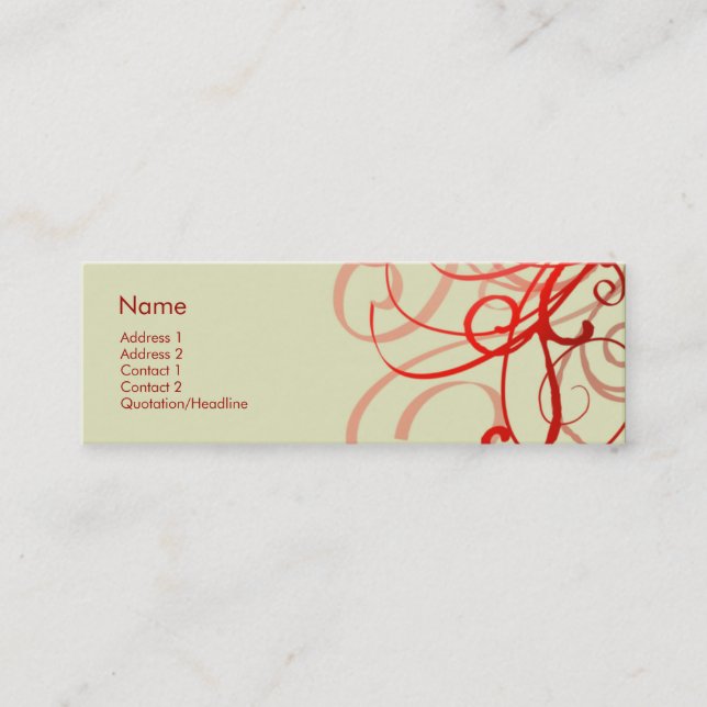 Swirls No. 0025 Mini Business Card (Front)