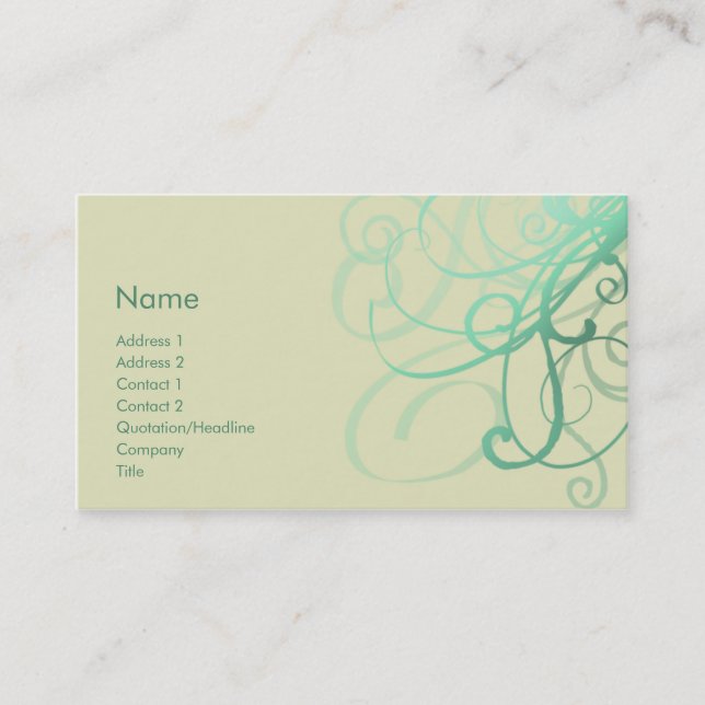 Swirls No. 0027 Business Card (Front)