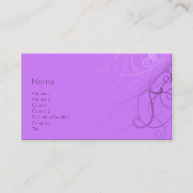Swirls No. 0038 Business Card (Front)