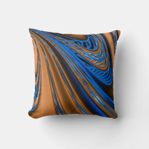 Swirls of Blue and Orange American Mojo Pillow