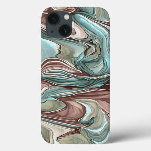 Swirls of Colors Mauve Blue Abstract Phone Case