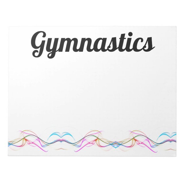 Swirls of Colour Gymnastics 40 Page Notepad (Front)