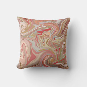 Swirls of Coral Throw Pillow
