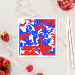 Swirls of Red, White and Blue Napkin