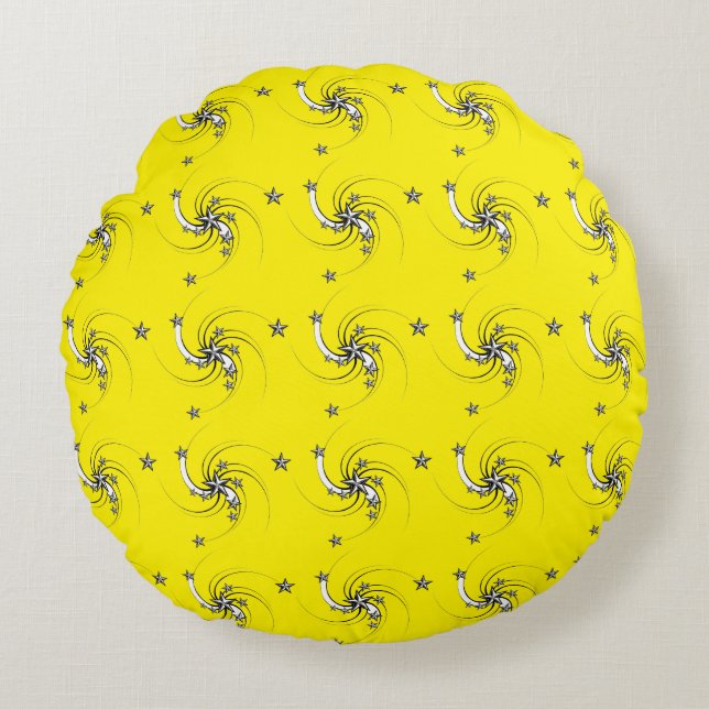 Swirls of Stars - Round Pillow (Front)